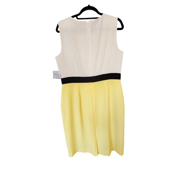 NWT Kasper White and Yellow Midi Dress - Picture 2 of 5